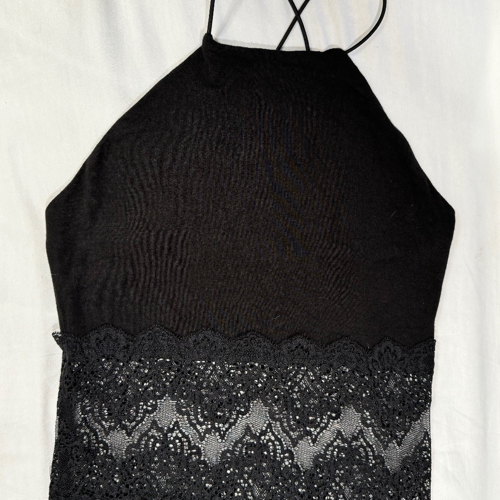 Delacy Clothing Halter Lace Midi Dress
